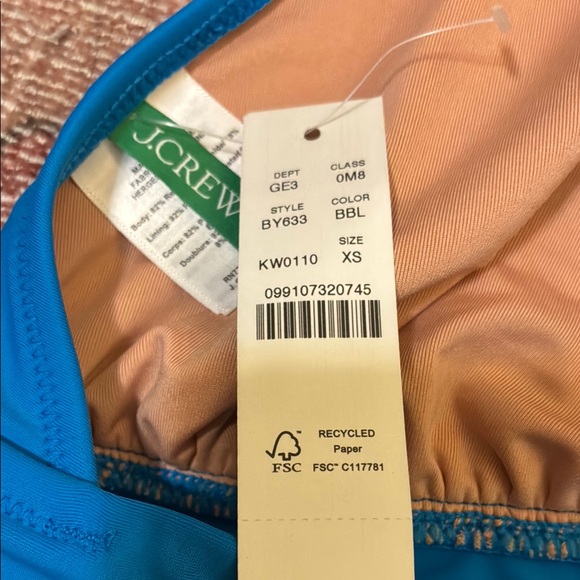 J. Crew NWT Women's Blue Halter Bikini Top - Picture 4 of 5